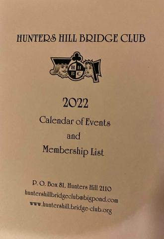 2022 Calendar and Membership List